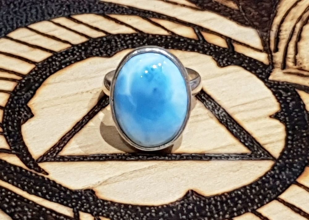 Larimar Sterling Silver ring size 