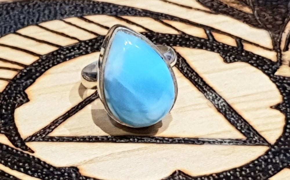 Larimar Sterling Silver ring size 