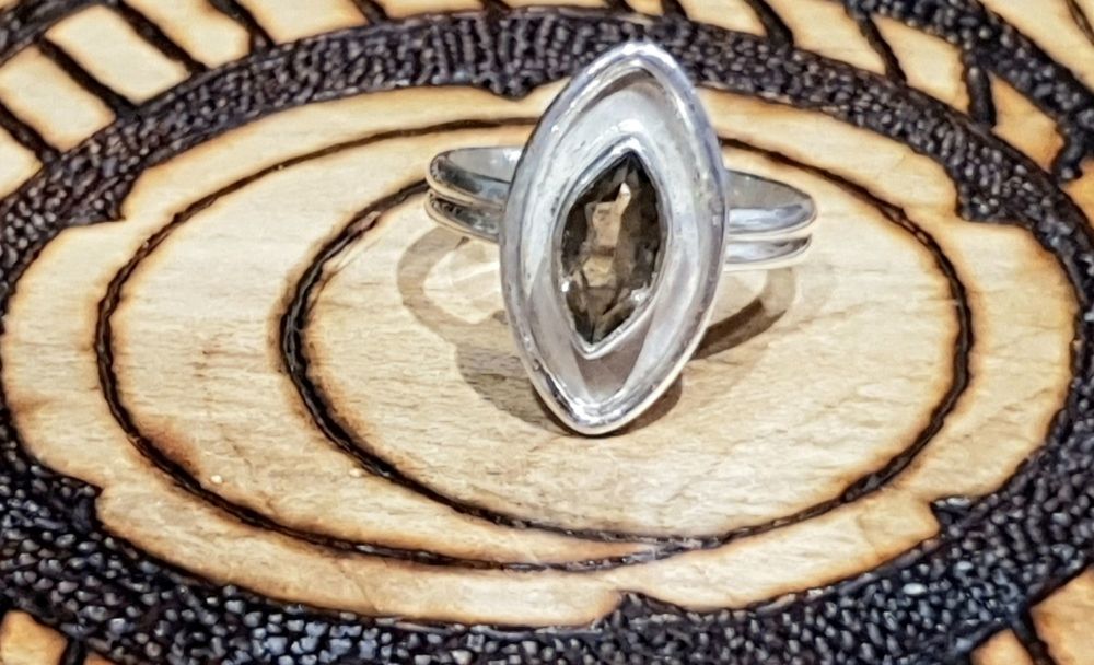 Smoky Quartz Sterling Silver ring size 