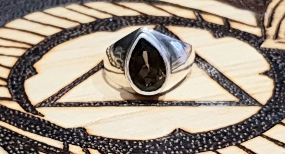 Smoky Quartz Sterling Silver ring size 