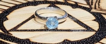 Blue Topaz Sterling Silver ring size L 1/2