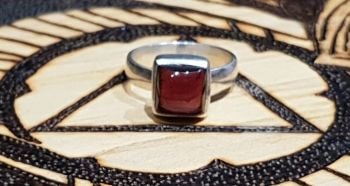 Garnet Sterling Silver ring size N