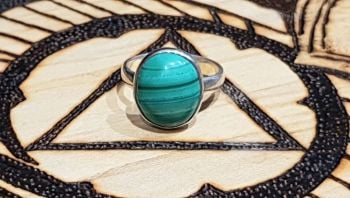 Malachite Sterling Silver ring size L 1/2