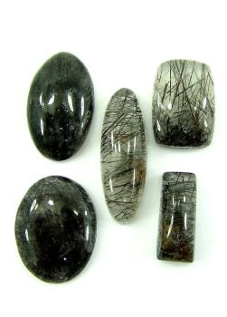 Tourmaline in Quartz cabs 