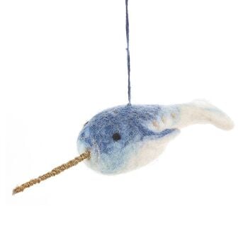 Needle felted Narwhale