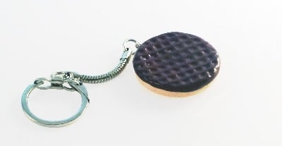 Polymer Clay Mini McVities Chocolate Digestive Keyring