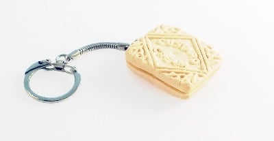 Polymer Clay Custard Cream Keyring