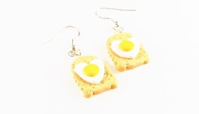 Egg on Toast Sterling Silver Earrings