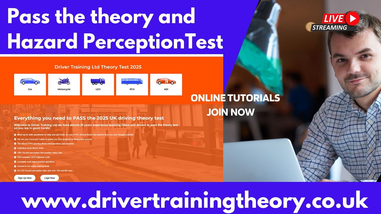 Struggling with the theory test? Confused by the questions? Not sure of the road signs?  .We can help check out our THEORY REVISION SITE or if you want you can go to our THEORY TEST COURSE and watch all the questions explained.
