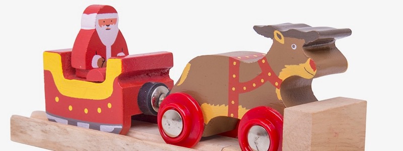 Wooden Railways Santa with Reindeer
