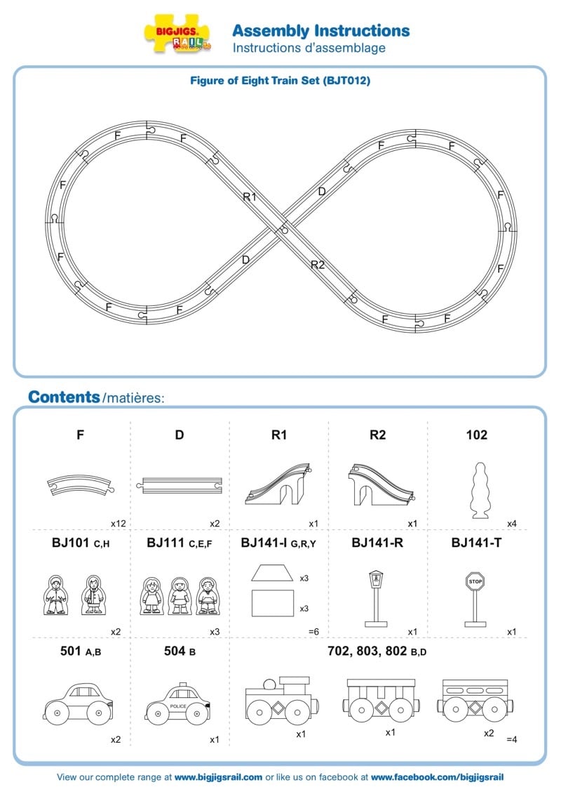 Figure of Eight Train Set Instructions BJT012