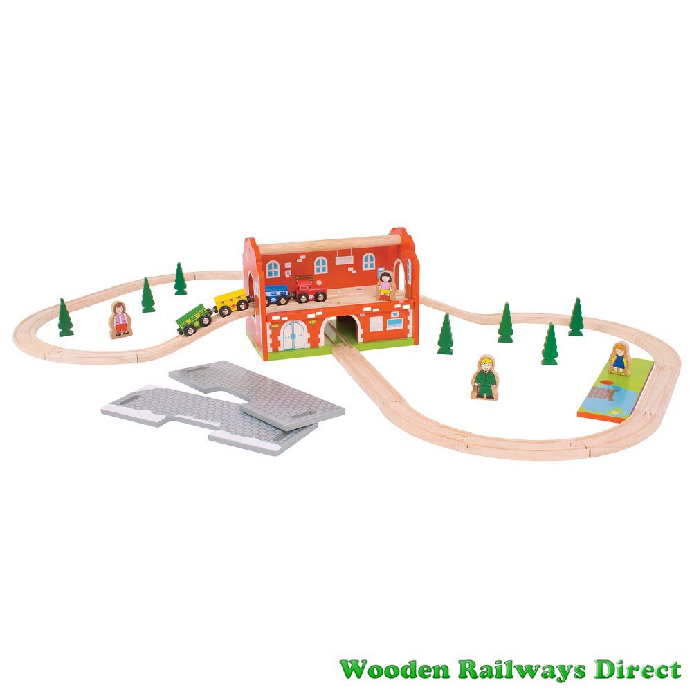 bigjigs railway station carry set
