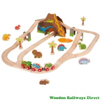 Bigjigs Wooden Railway Dinosaur Train Set