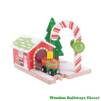 Bigjigs Wooden Railway Christmas Candy Crane