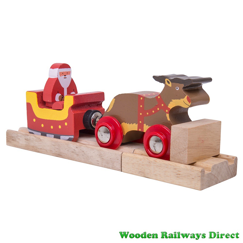 Bigjigs Railway Christmas Santa Sleigh with Reindeer