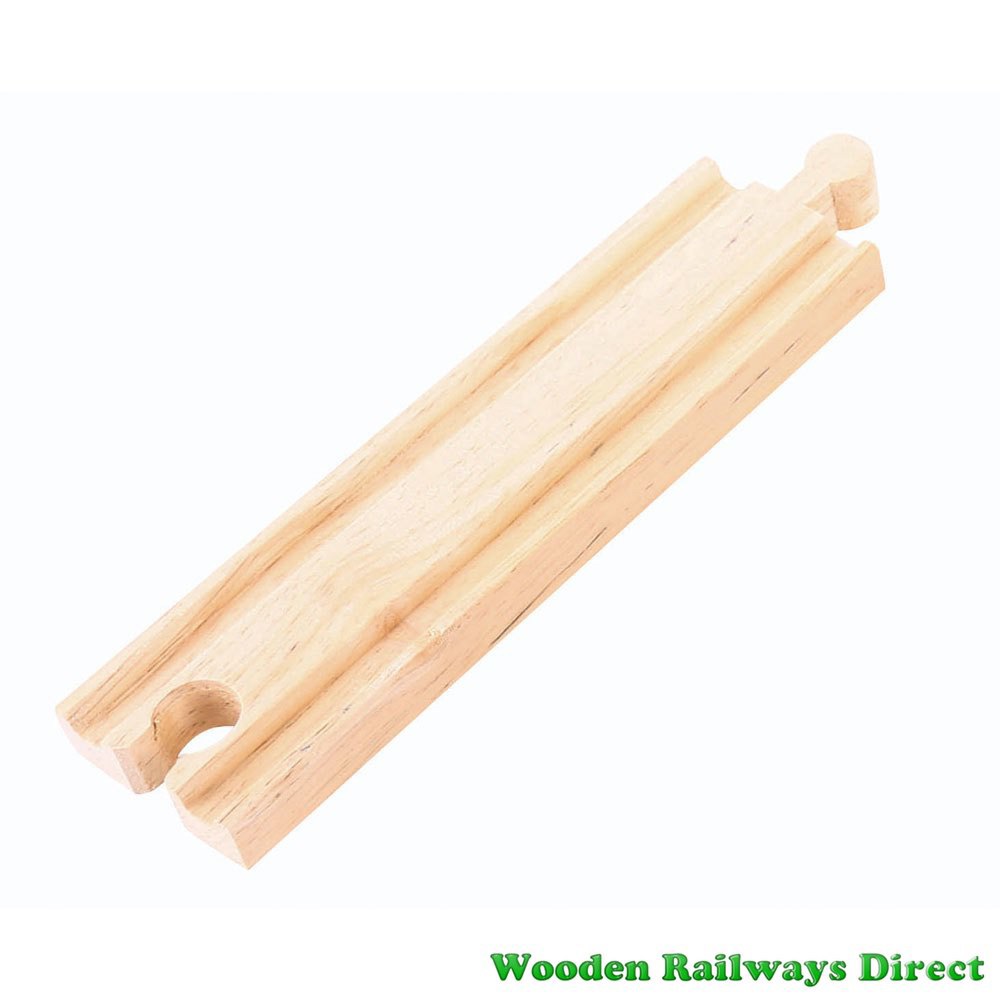 Bigjigs Wooden Railway Medium Straight Track Single Piece