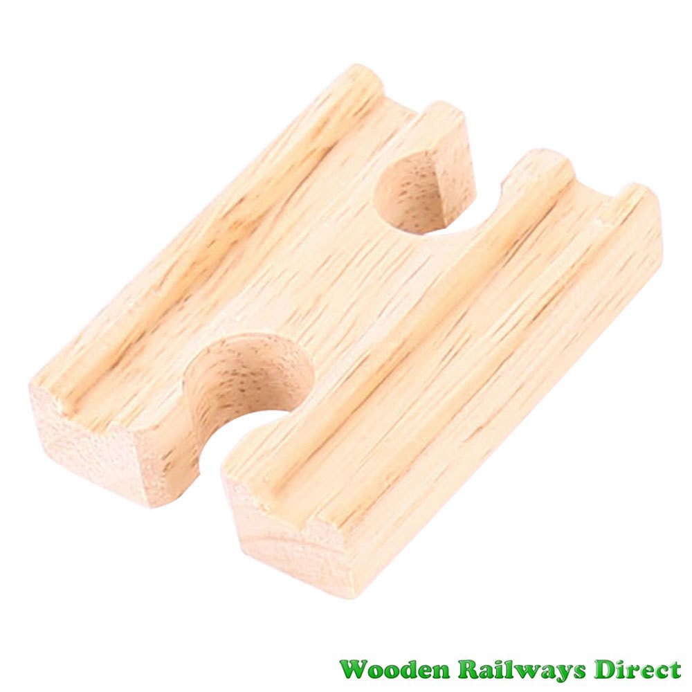 Bigjigs Wooden Railway Mini Single Track Female/Female Ends Single Piece