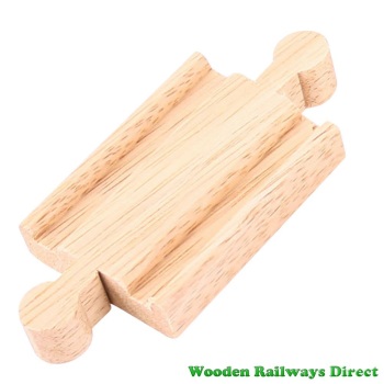 Bigjigs Wooden Railway Mini Single Track Male/Male Ends Single Piece
