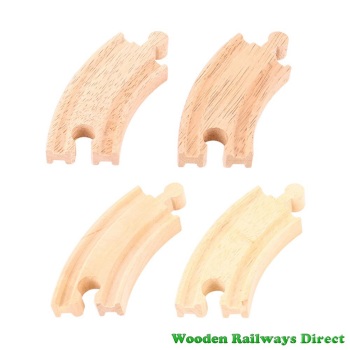 Bigjigs Wooden Railway Short Curved Track (Pack of 4)
