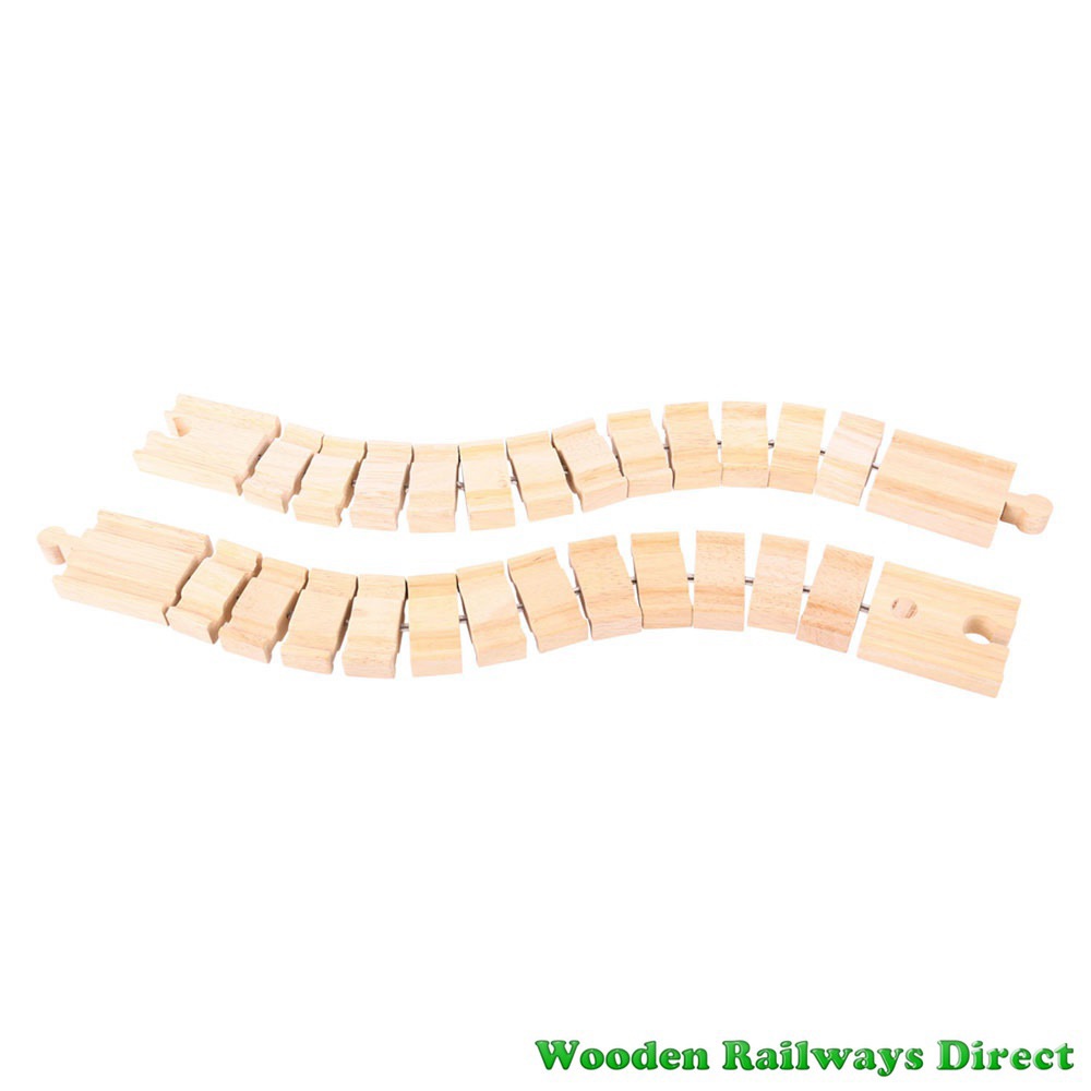 Bigjigs Wooden Railway Crazy Railway Track (Pack of 2)
