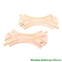 Bigjigs Wooden Railway Double Curved Turnout Track (Pack of 2)