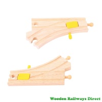 Bigjigs Wooden Railway Mechanical Switching Points (Pack of 2)