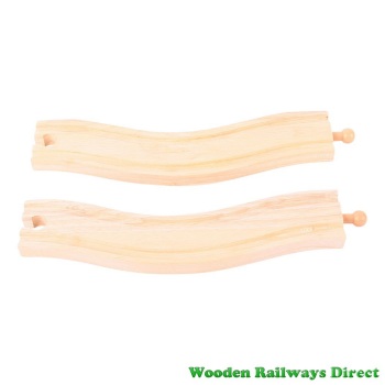 Bigjigs Wooden Railway Wavy Train Track (Pack of 2)
