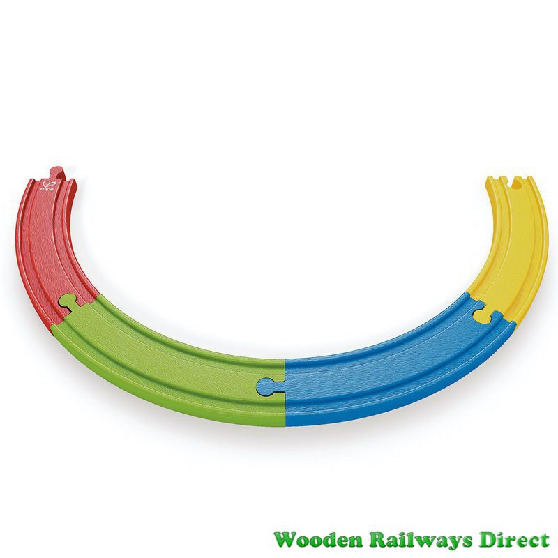 Hape Wooden Railway Rainbow Track (Pack of 4)