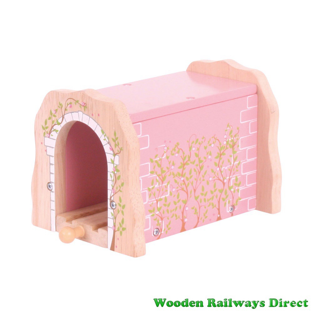 Bigjigs Wooden Railway Fairy Pink Brick Tunnel