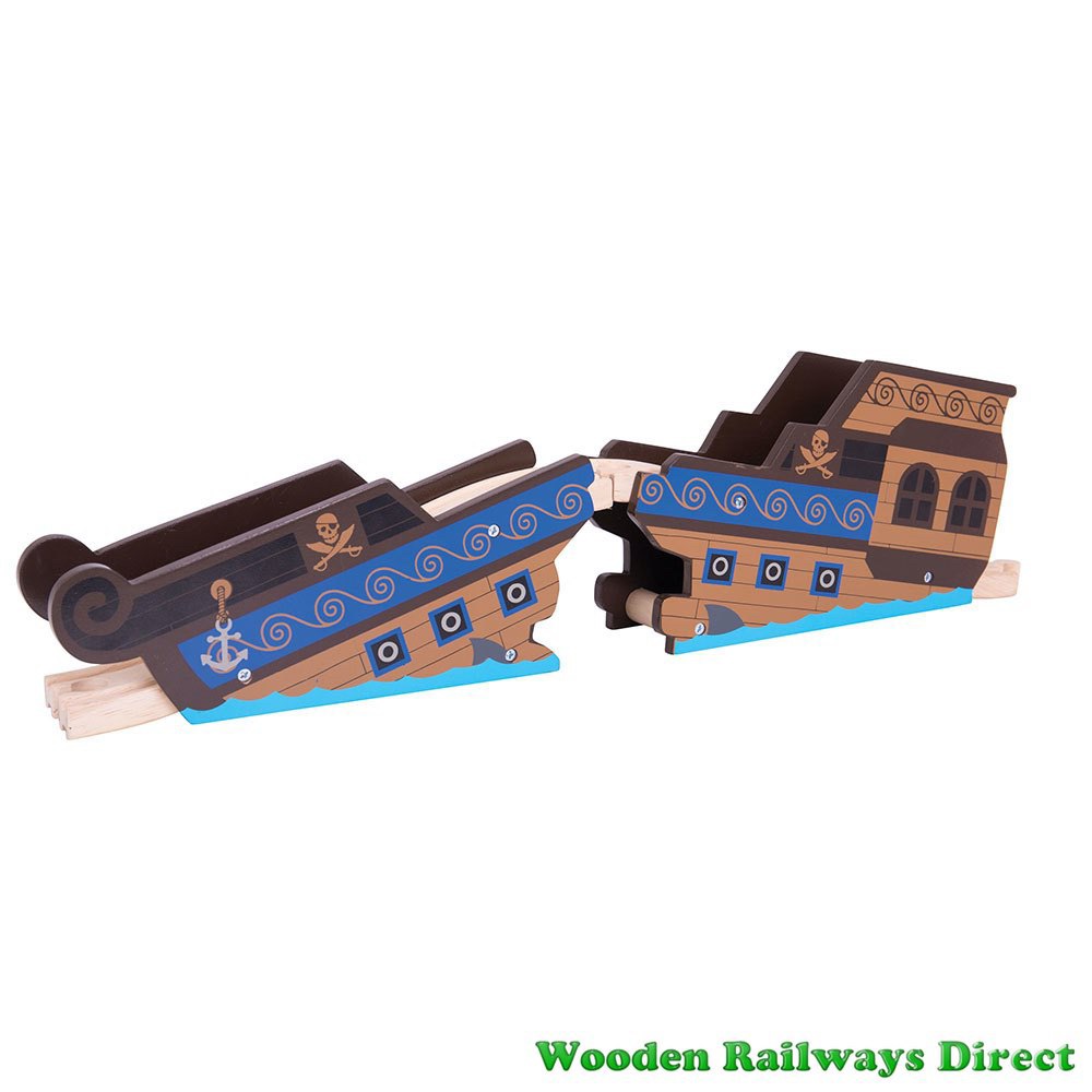 Bigjigs Wooden Railway Pirate Shipwreck Bridge