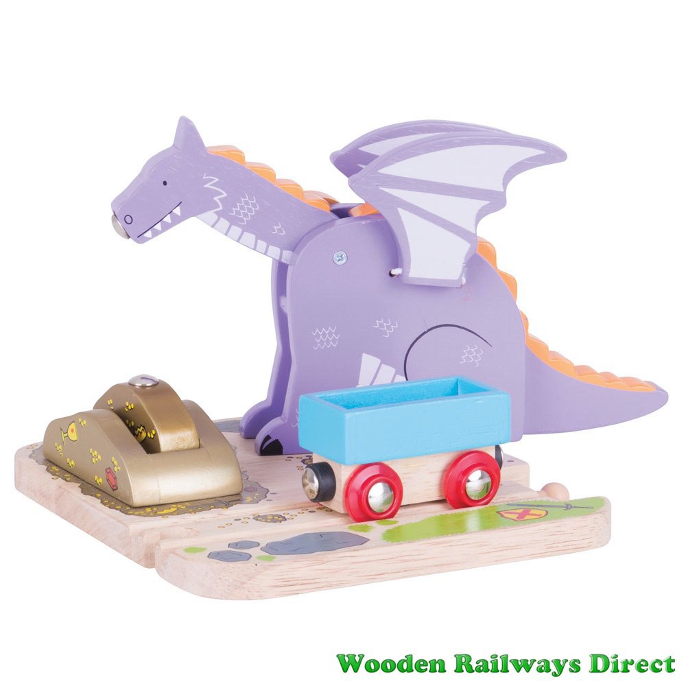 Bigjigs Wooden Railways Medieval Dragon Crane