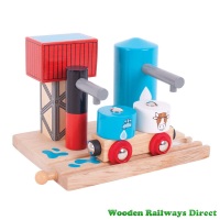 Bigjigs Wooden Railway Milk and Water Train Depot