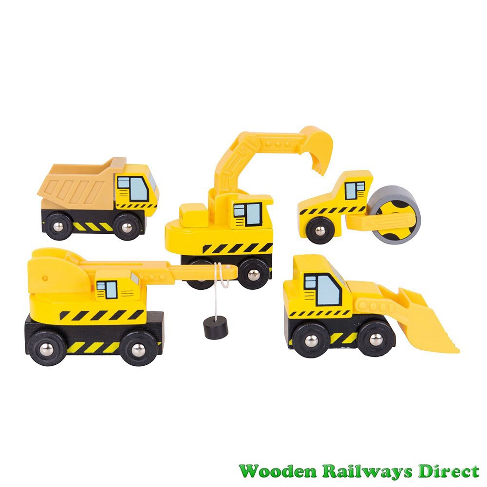 Bigjigs Wooden Railway Construction Site Vehicles