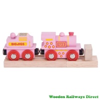 Bigjigs Wooden Railway Fairy Pink 123 Engine
