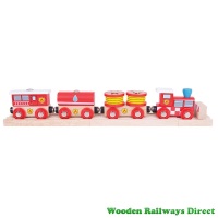 Bigjigs Wooden Railway Fire and Rescue Train