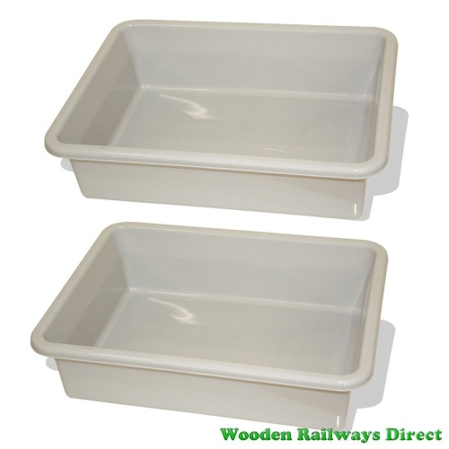 Bigjigs Wooden Railway Train Table Drawers Grey Pack Of 2