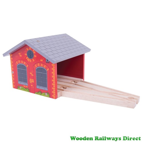 bigjigs five way engine shed