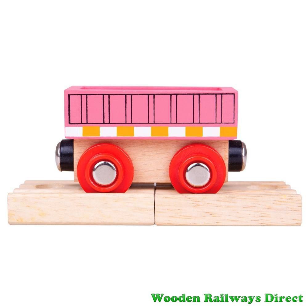 Bigjigs Wooden Railway Pink Wagon