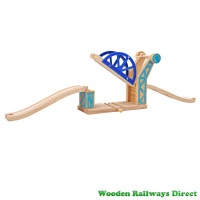 Bigjigs Wooden Railway Blue Suspension Bridge