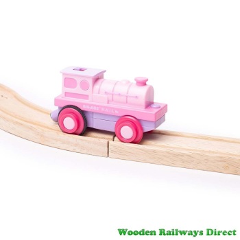 Bigjigs Railway Powerful Pink Loco (Battery Operated)