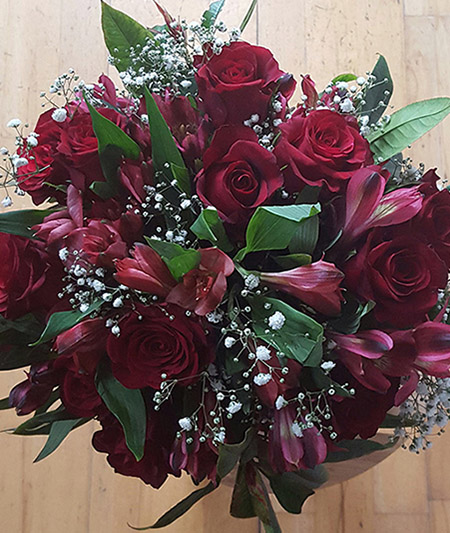 Red Roses and Alstroemeria