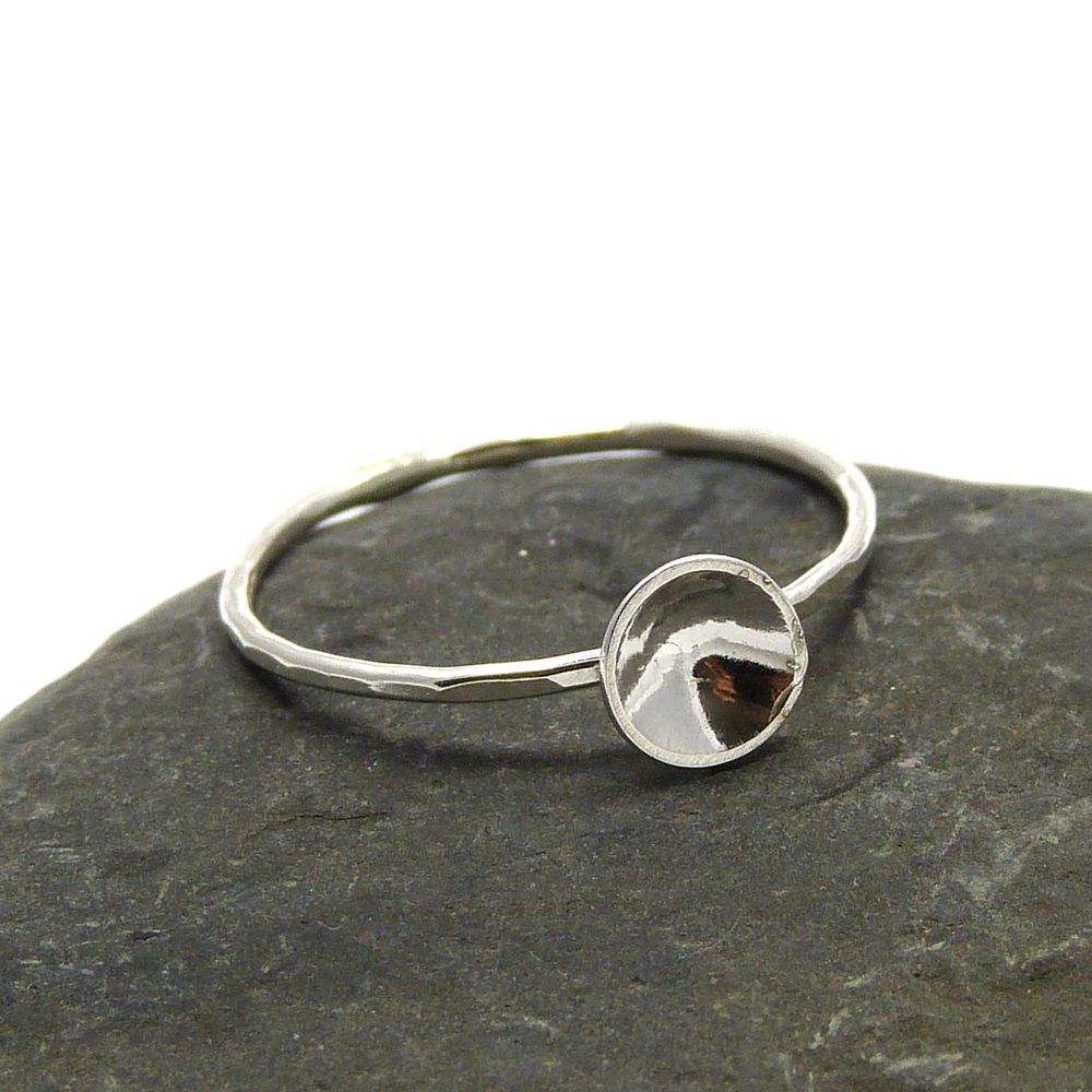 Sterling Silver Disc Stacking Ring 1mm Thin Ring