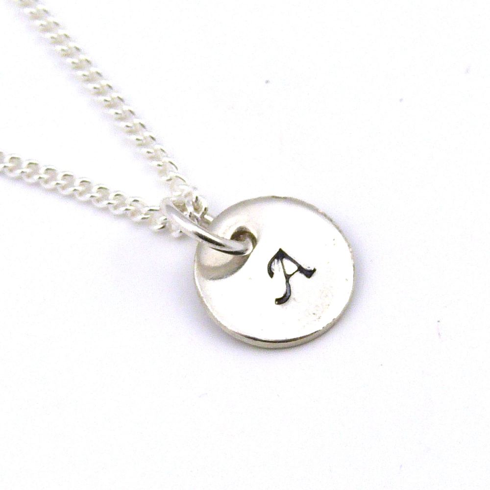 Single Initial Disc, Modern, Bridal, Personalised Initial Stamped Jewellery