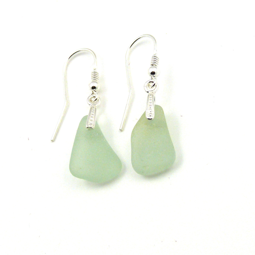 Lemonade Sea Glass and Sterling Silver Earrings