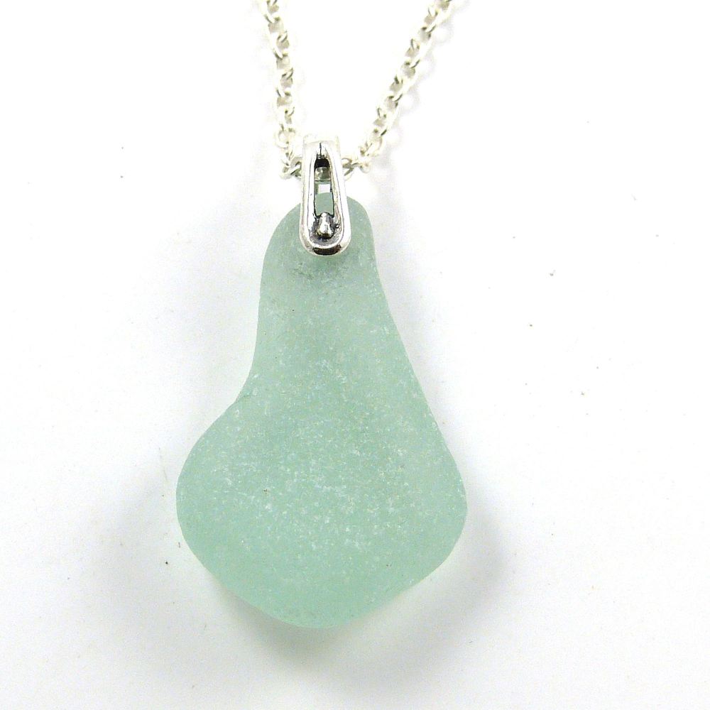 Sea glass silver necklace Clearance