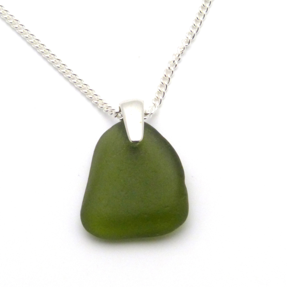 Fern Green Sea Glass Necklace FERN