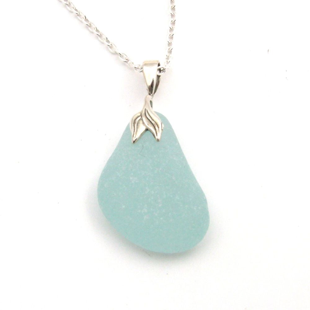 Glacier Blue Sea Glass Necklace Mermaid LAILA