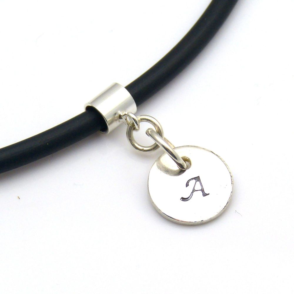 Single Initial Disc, Modern, Contemporary, Personalised Initial Stamped Jew