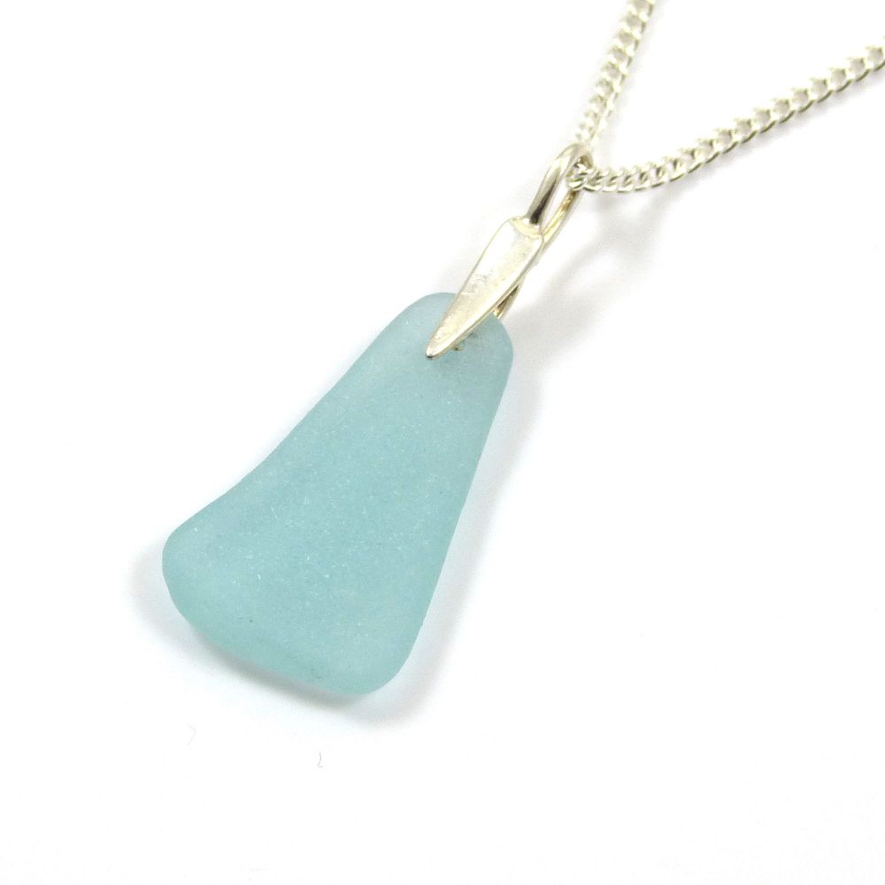 Pale Blue Sea Glass Necklace ELISE