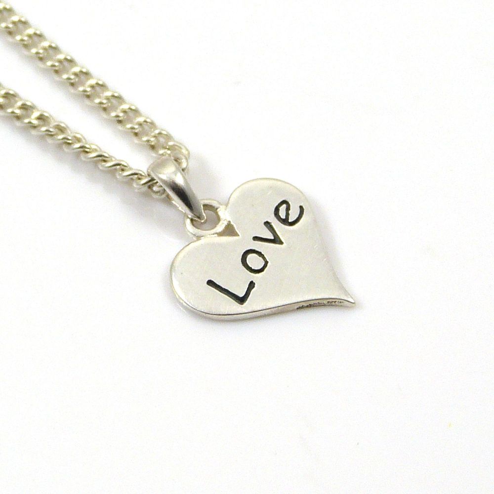 Sterling Silver Heart Necklace, Tiny Heart Charm Necklace, Heart Jewellery